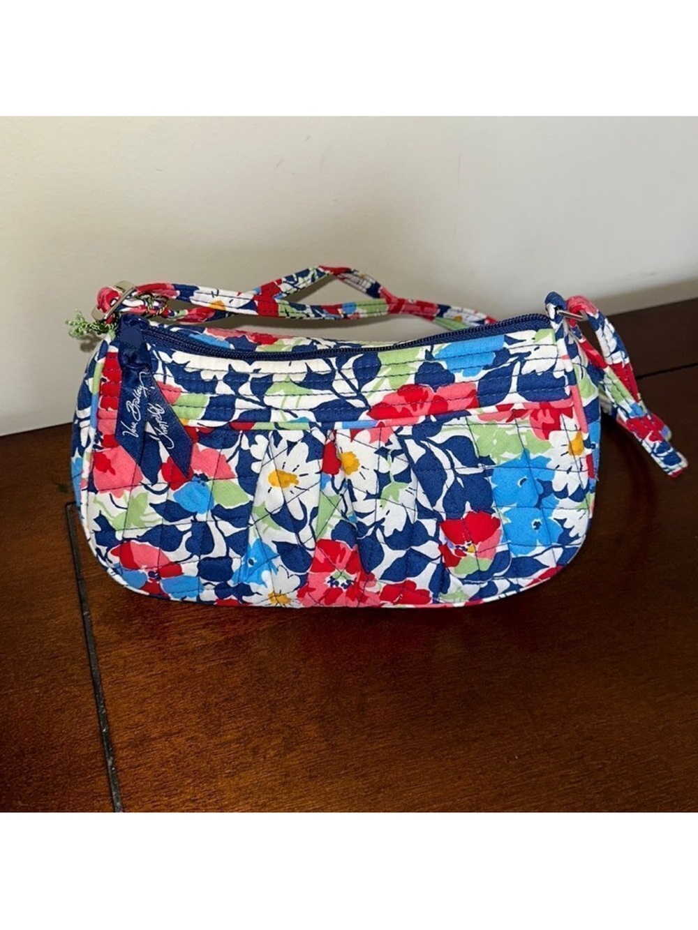 Vera Bradley NWT Blue Red Floral Quilted Summer Cottage Mini Crossbody Purse